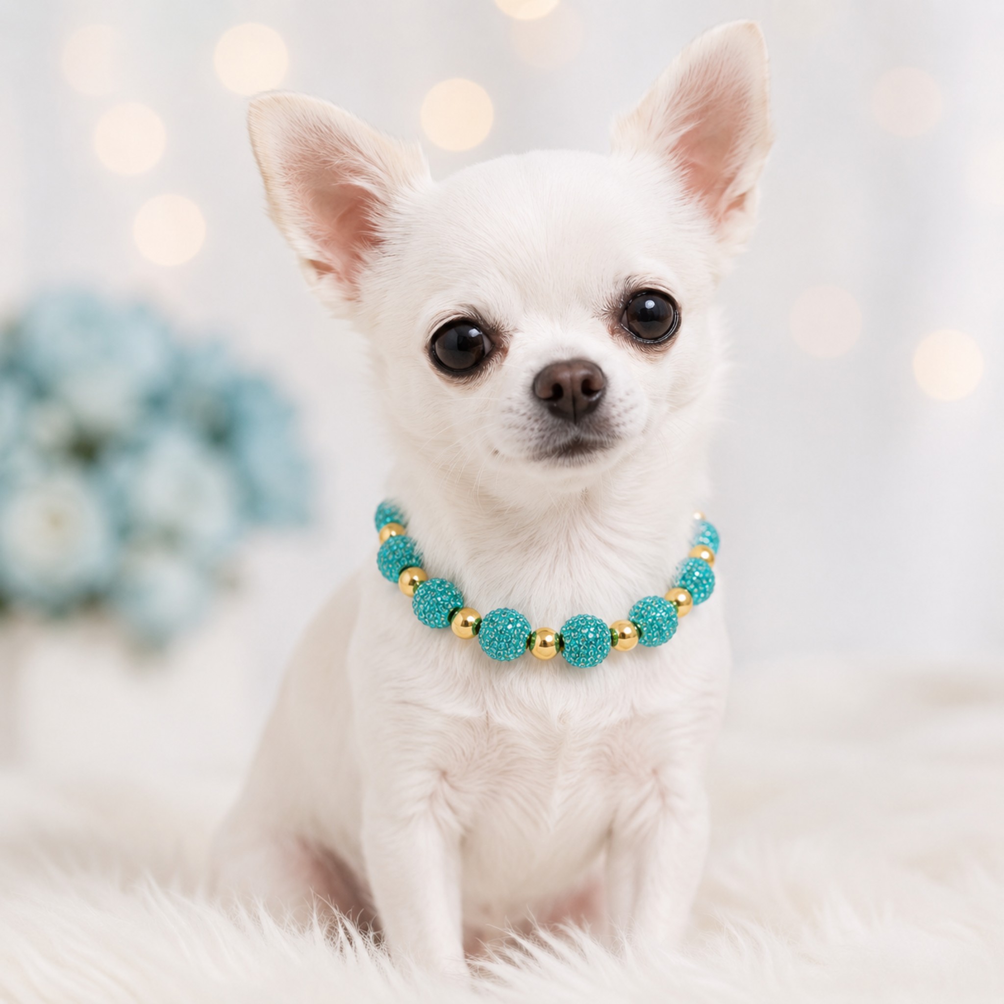 Collana per Cani "Sparkling Pearl" – Perle e Brillantini 8mm